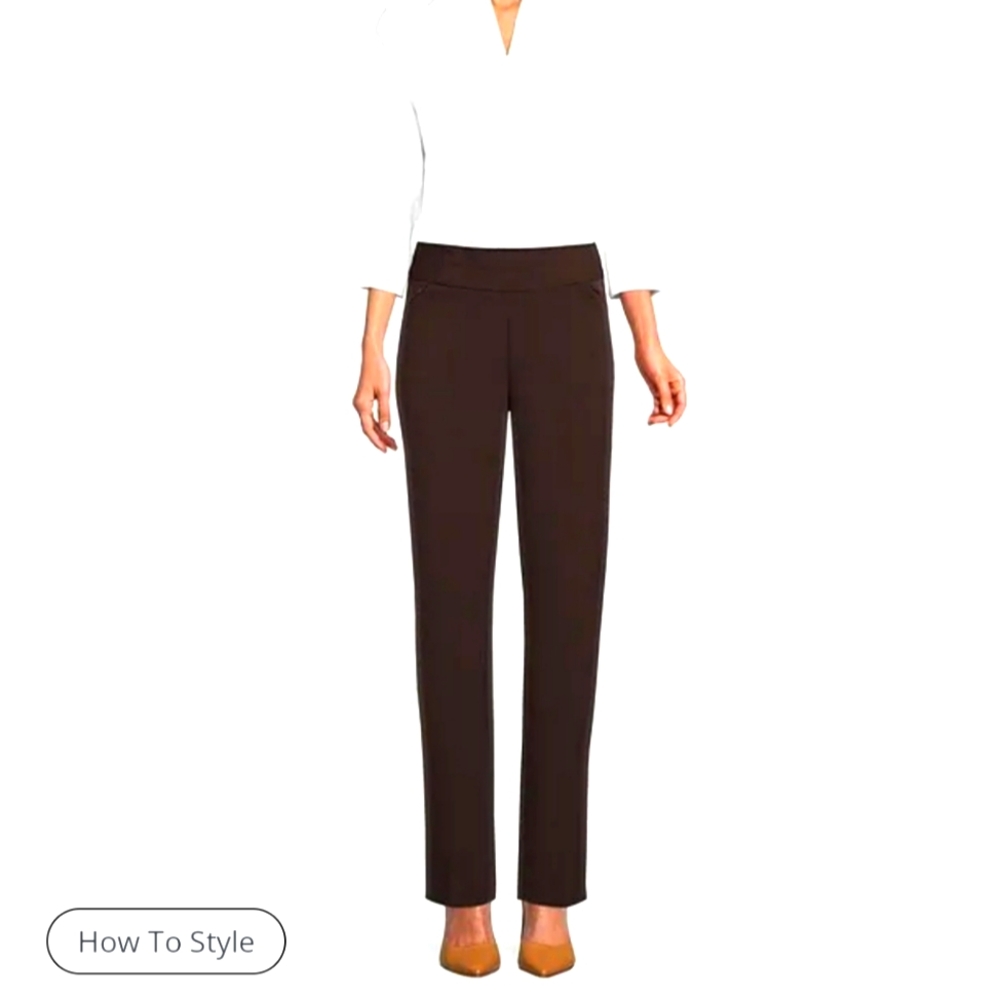 GEORGE WOMEN'S CHOCOLATE BROWN WIDE LEG DRESS PANTS SIZE 12